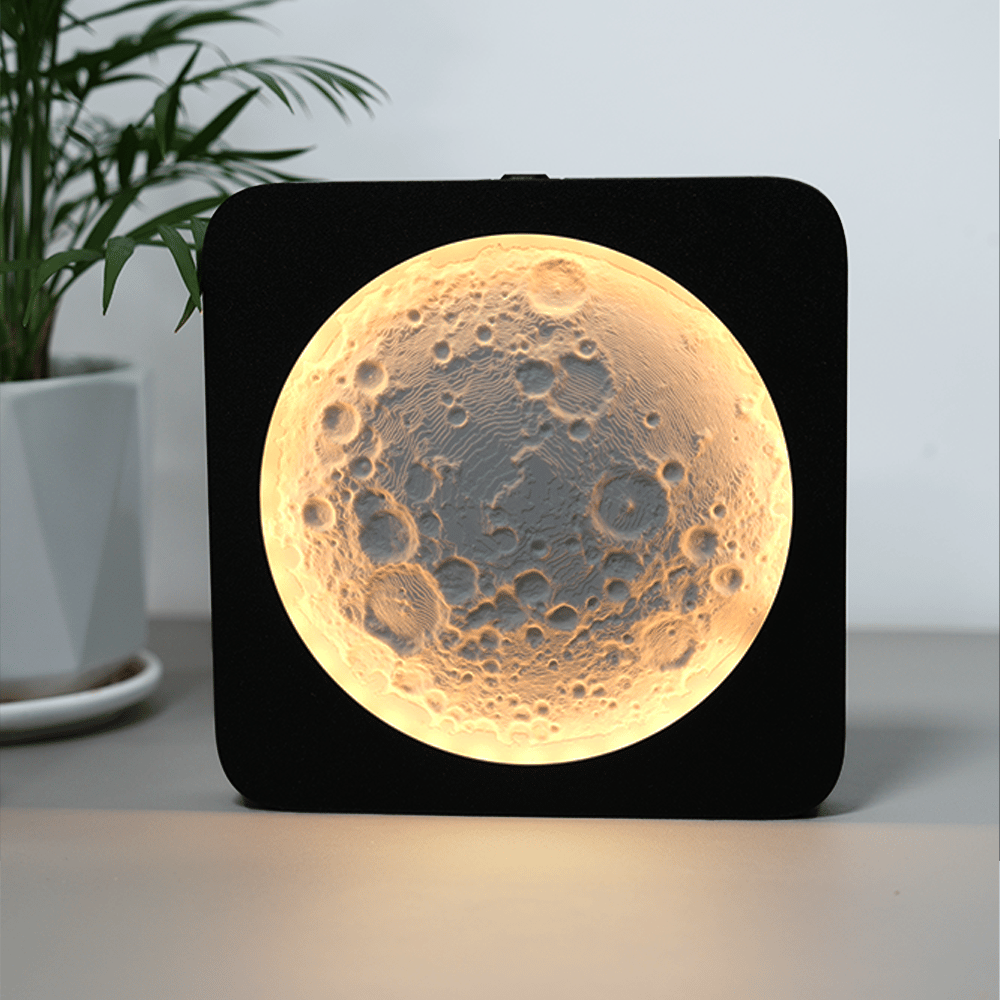 🌕 3D Printed Moon Lamp with Smart Touch and Stepless Dimming Night Light