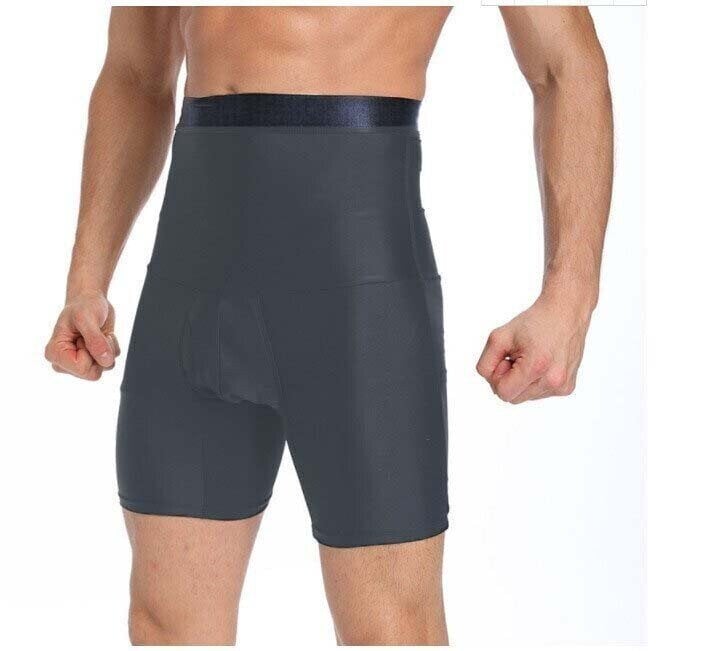 Men's Silicone Non-Slip High Waist Shapewear Boxer Briefs