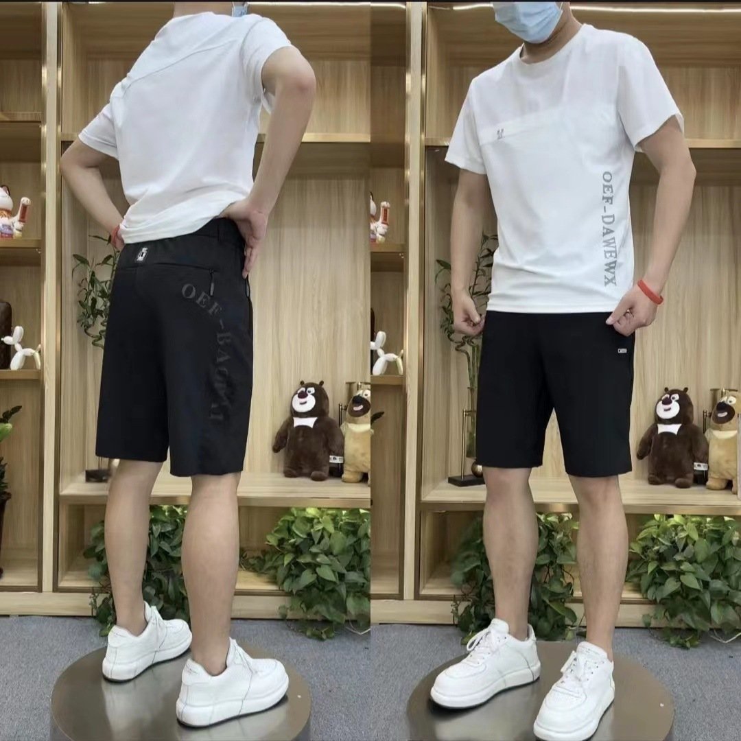 Men's Summer Ice Silk Breathable Short Sleeve Suit