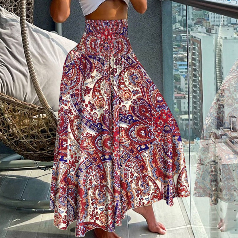 new casual fashion floral skirt with half body