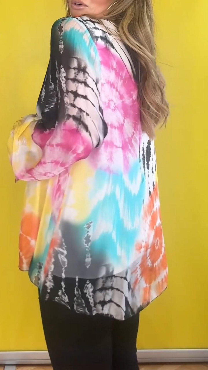 🔥Casual V-neck Tie-dye Top