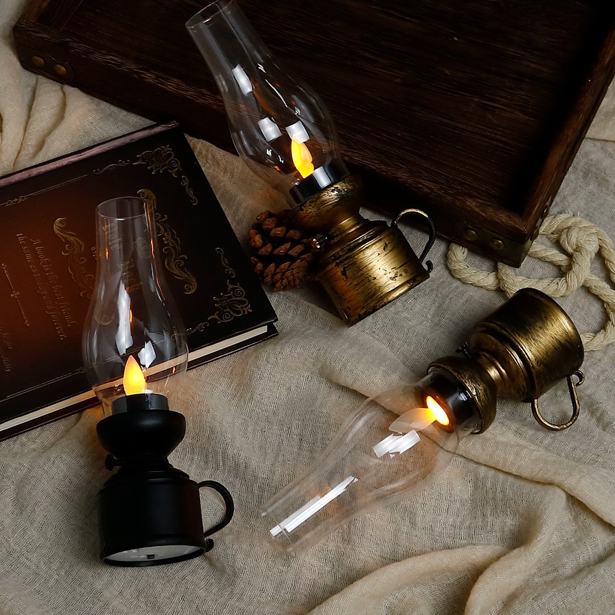 ✨LED Vintage Kerosene Lamp Electronic Swing Candle