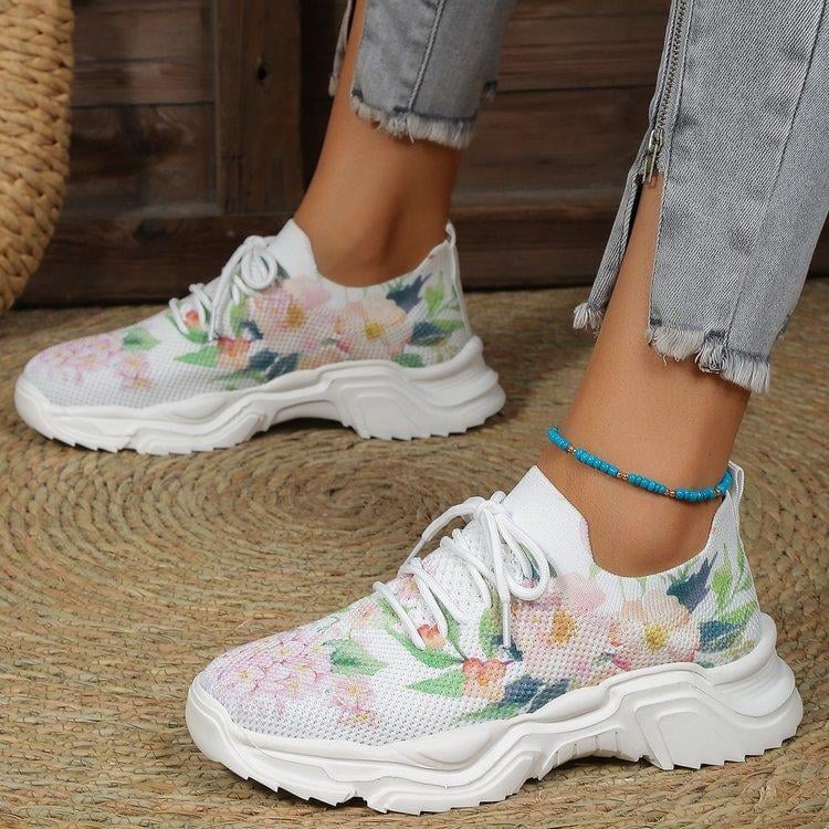🔥 Floral Print Lace-up Breathable Orthopedic Sneakers