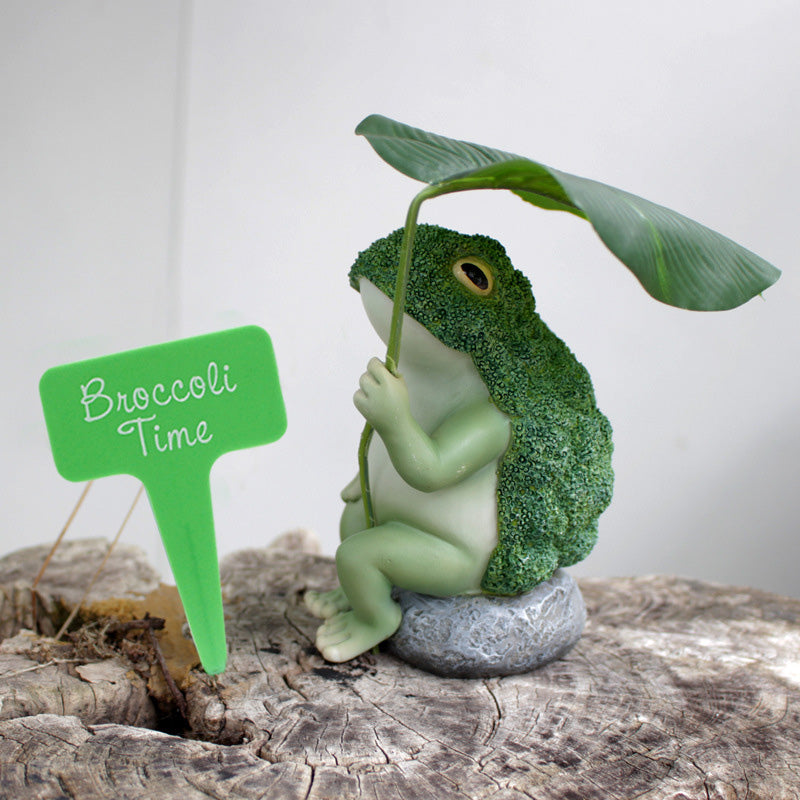 Simulated Broccoli Frog Ornament
