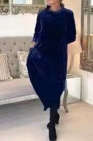 🍂Round neck slimming long dress