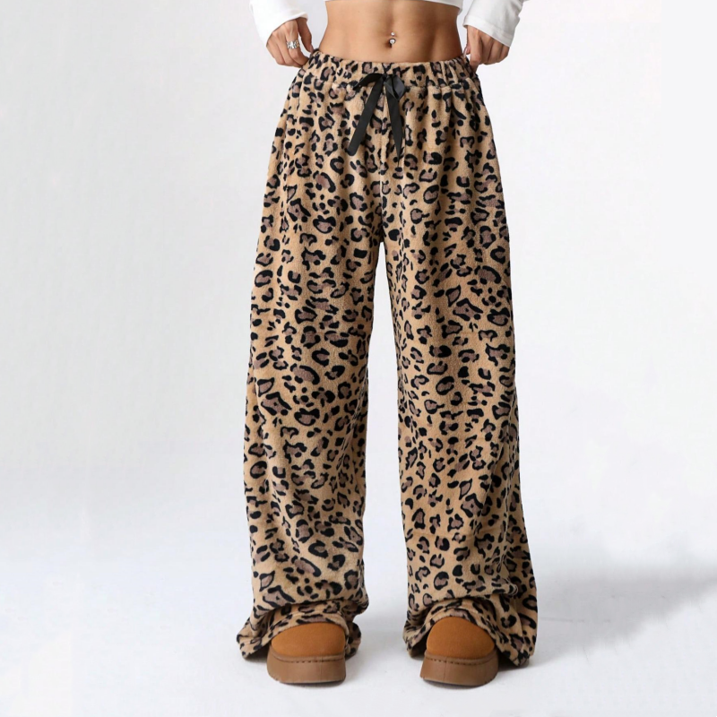 Leopard Print Wide Leg Pant