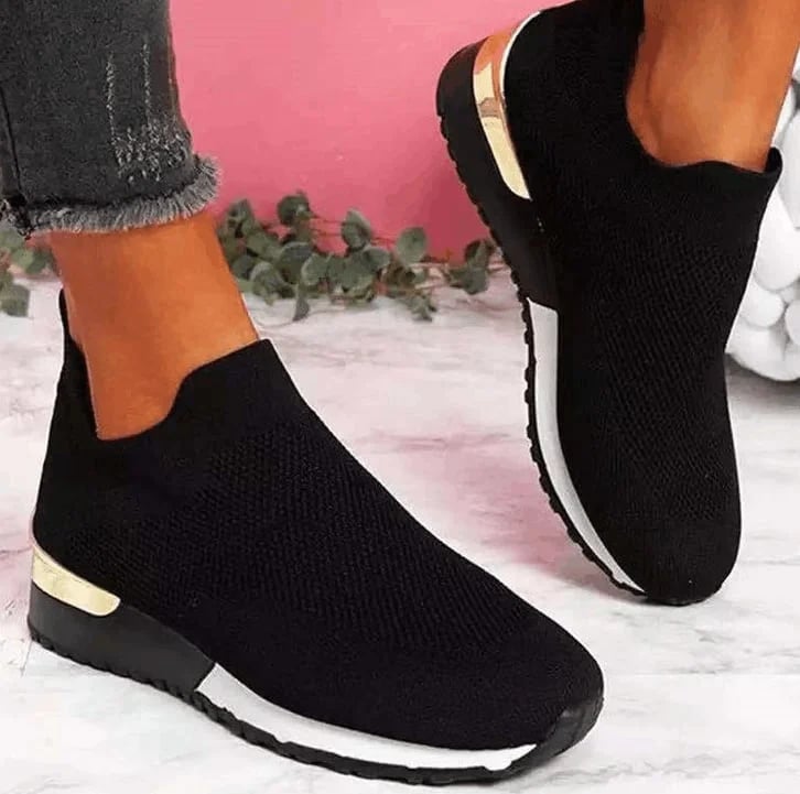 Elegant elastic slip-on flat shoes