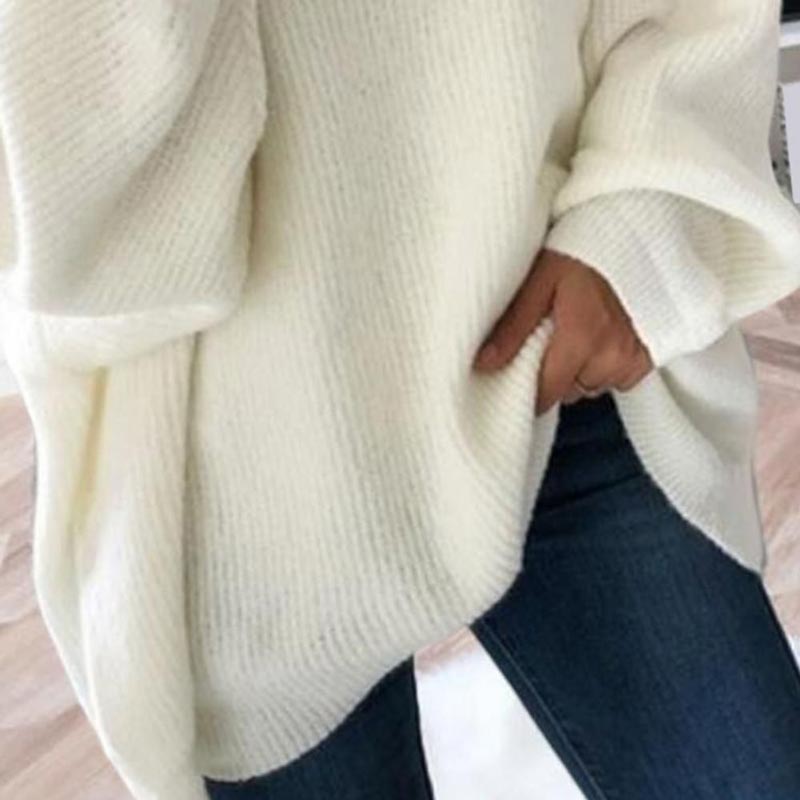🔥Women’s Oversized Turtleneck Solid Color Knit Sweater