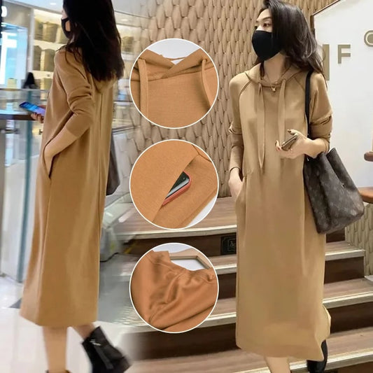 Hoodie loose slimming dress