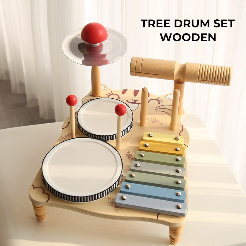 Wooden Multi-function Drum Set