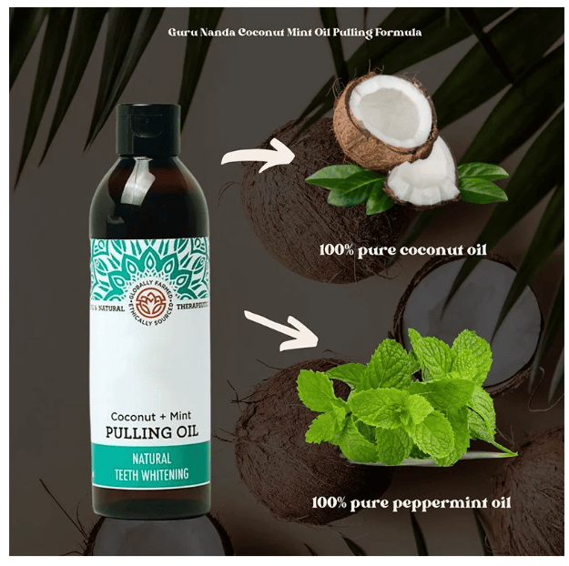 Oil Pulling Coconut & Mint Mouthwash - Natural Teeth Whitening