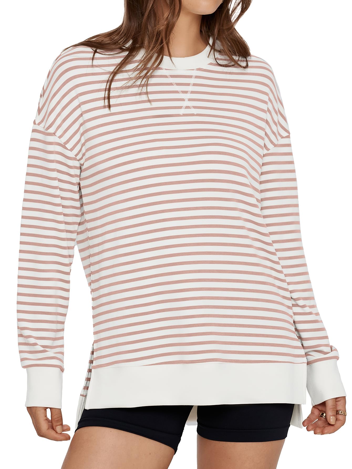 Women Long Sleeve Crew Neck Sweatshirt Casual Loose Shirt Top