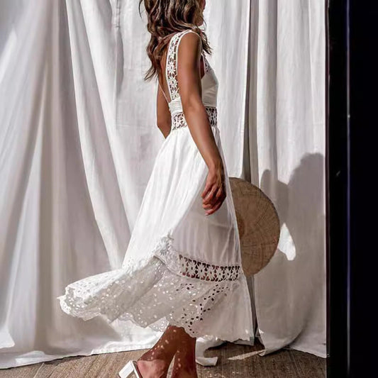 ⏳Women's Hollow Out Lace Sleeveless Sundresses