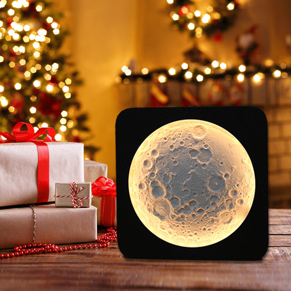 🌕 3D Printed Moon Lamp with Smart Touch and Stepless Dimming Night Light