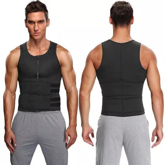 💪Men Body Shaper Sauna Vest Waist Trainer Double Belt