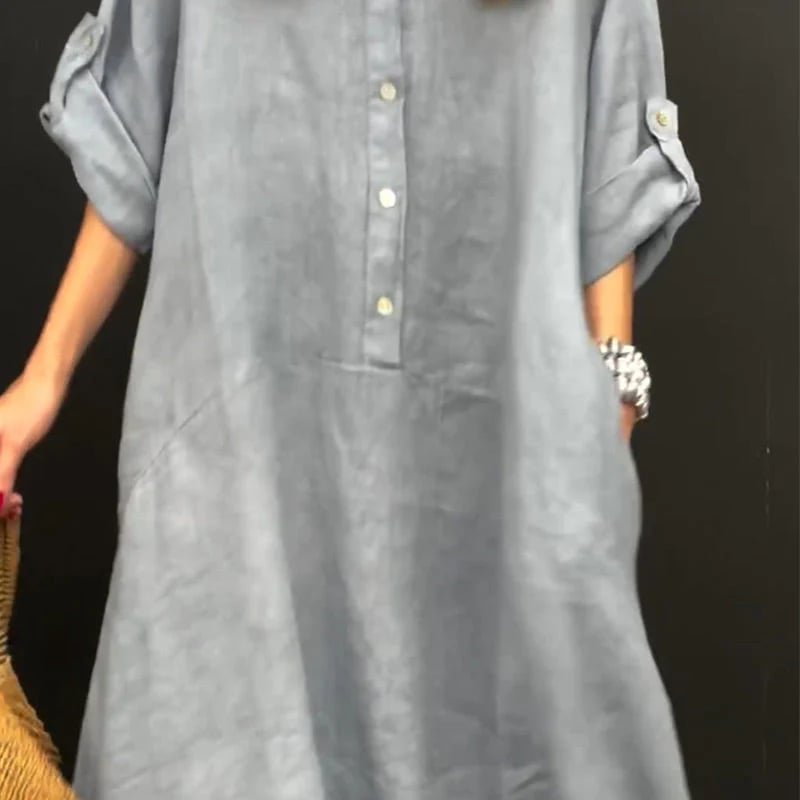 Summer maxi dress in cotton-linen blend