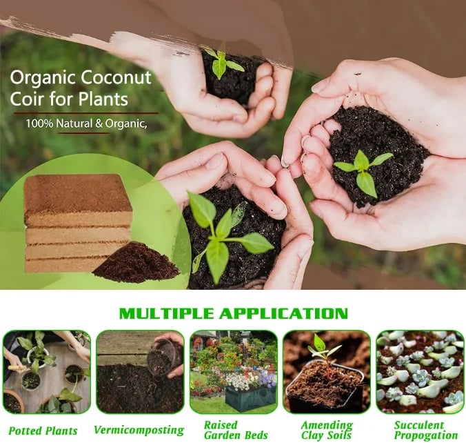 ⏰ - Premium Organic Coconut Coir Bricks For Plants