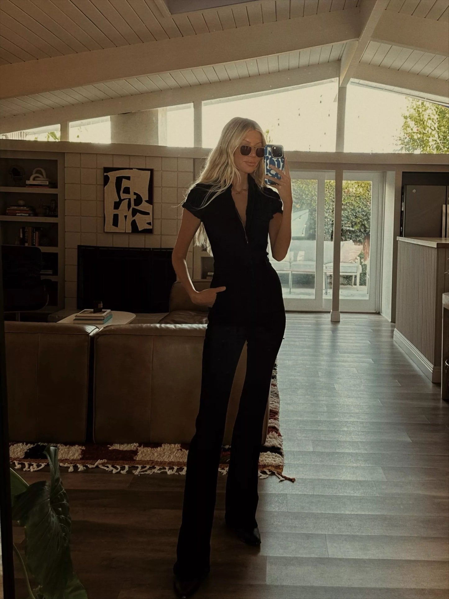 Skinny Bootcut Denim Jumpsuit