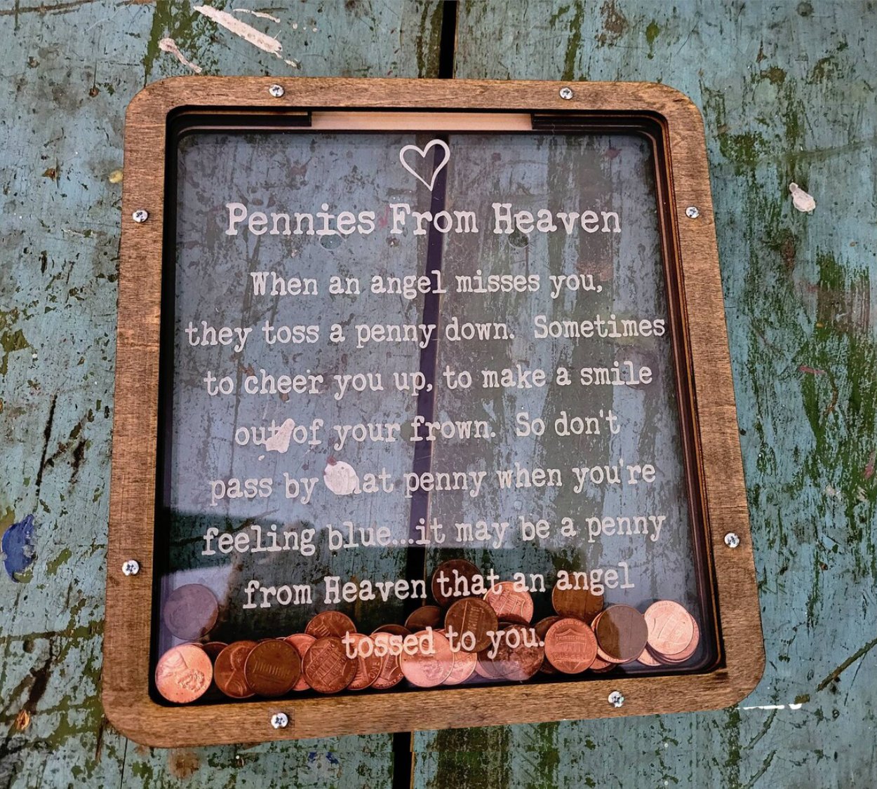 Pennies from Heaven Bank Wood Piggy Bank