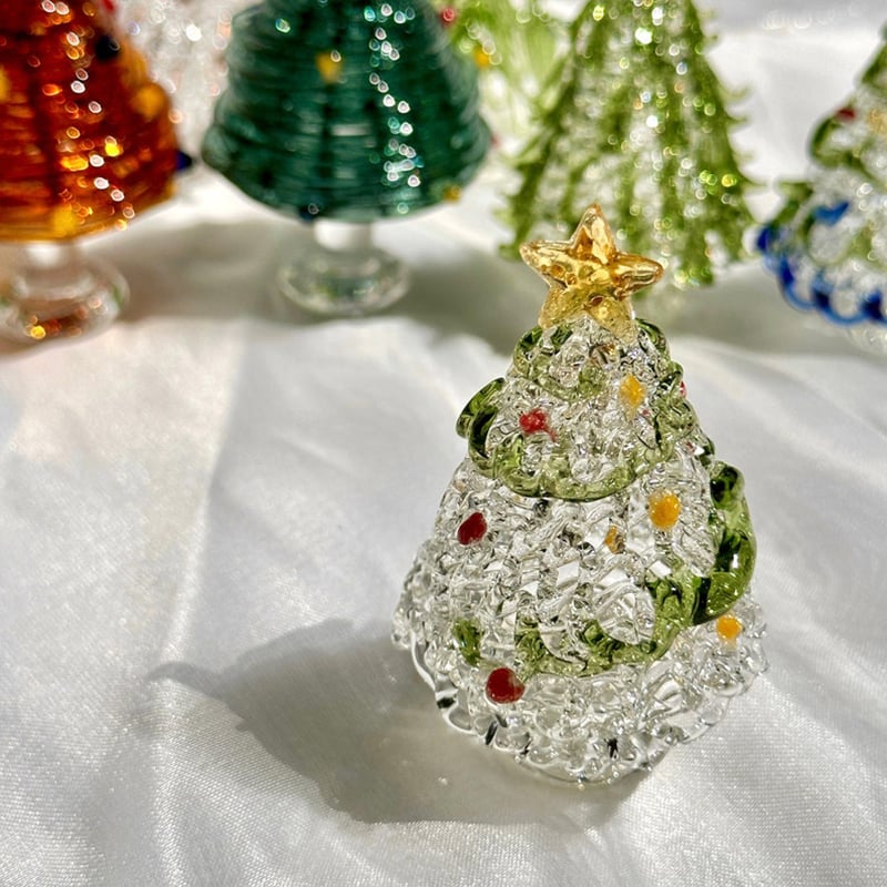 🔥 🎁Handmade Glass Christmas Tree Statue
