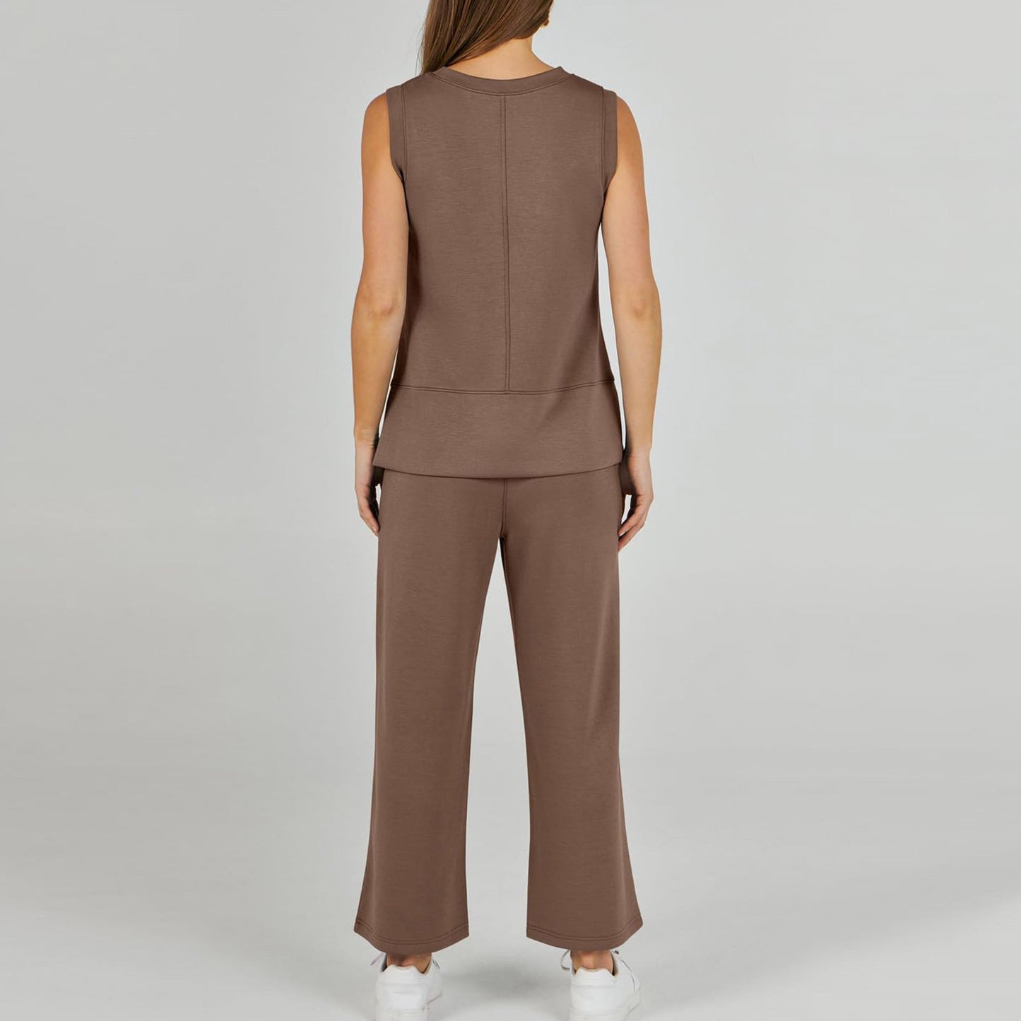 Casual Crew Neck Sleeveless Two Piece Suit