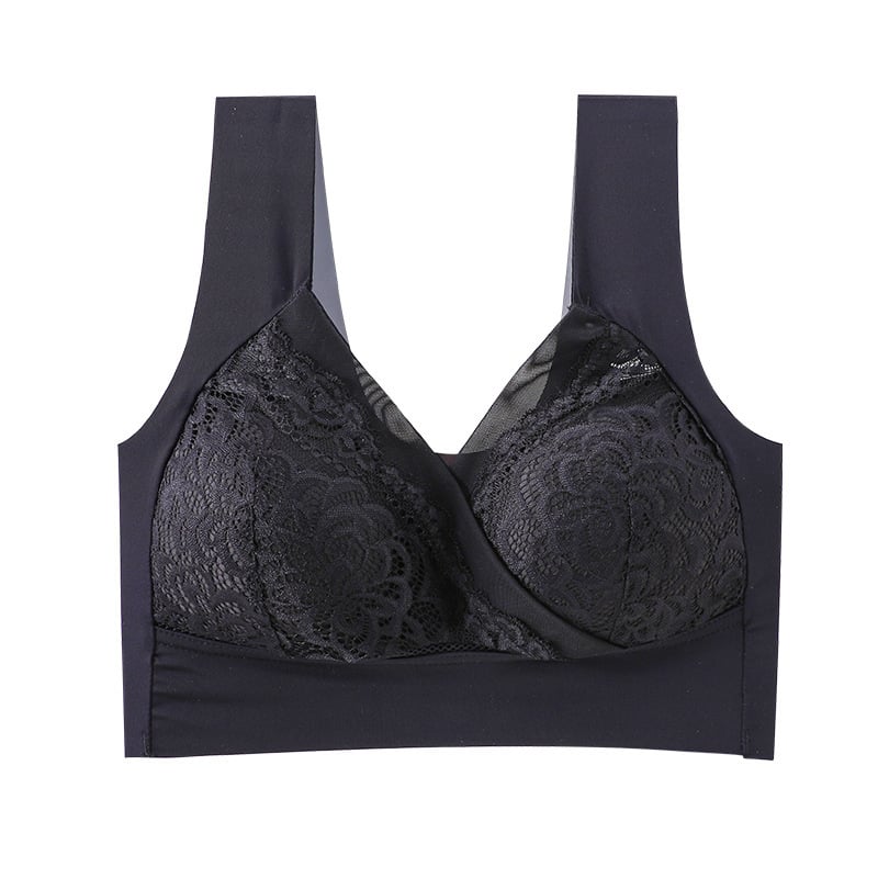 😍-Plus Size Comfort Extra Elastic Wireless Support Lace Bra