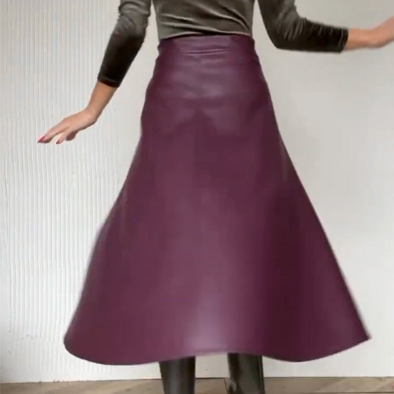 ✨ Women's Elegant Glossy Solid Color Skirt – Chic & Stylish! ✨