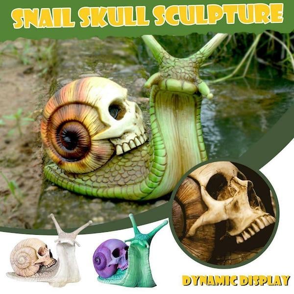 🎃 Snail Skull Sculpture Gothic Decoration