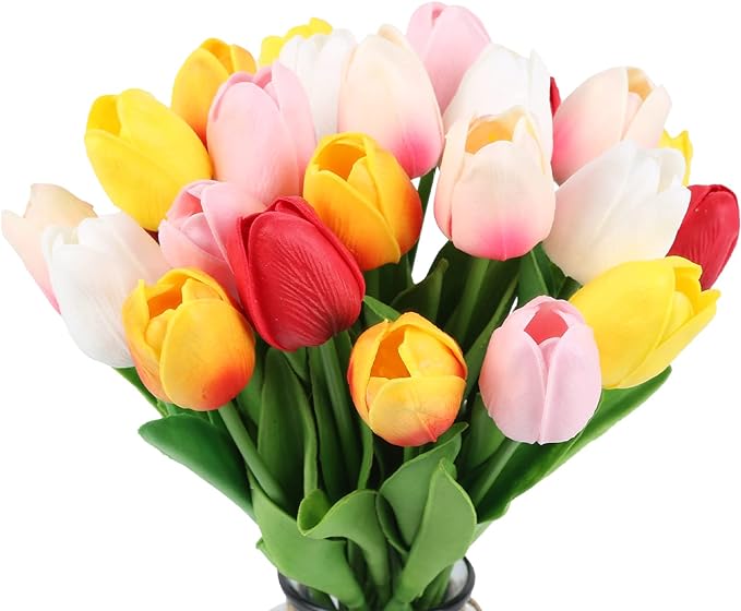 💥-UV Resistant Lifelike Artificial Tulips Flowers💐
