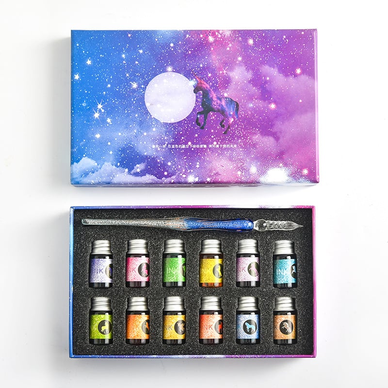 Calligraphy Glass Dip Pen Ink Set