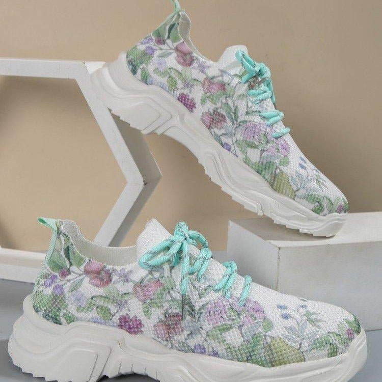 🔥 Floral Print Lace-up Breathable Orthopedic Sneakers