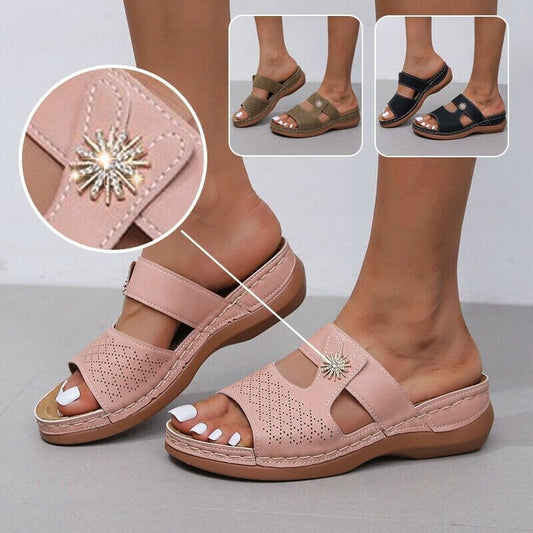 NEW Casual Comfort Wedge Diamond Sandals