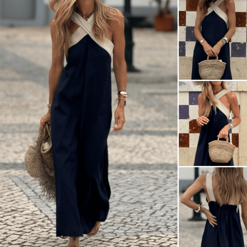 🌸 Women's Halter Neck Sleeveless Maxi Dress