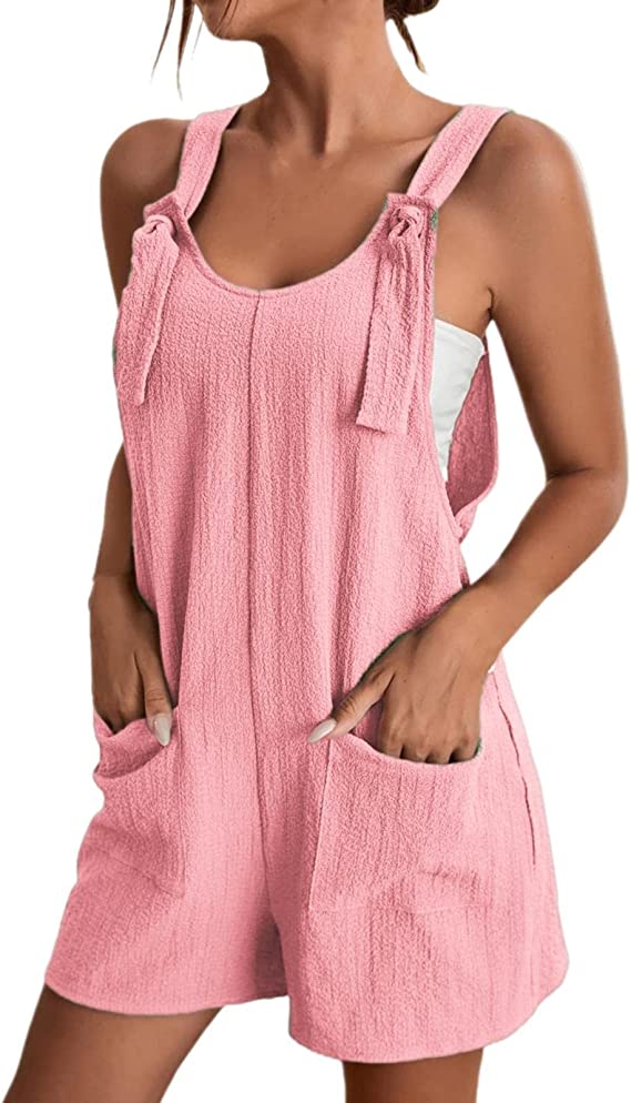 🔥Women's Stylish Casual U Neck Summer Holiday Short Jumpsuits