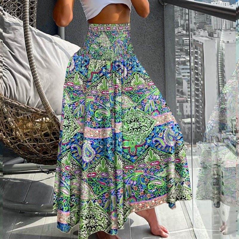 new casual fashion floral skirt with half body