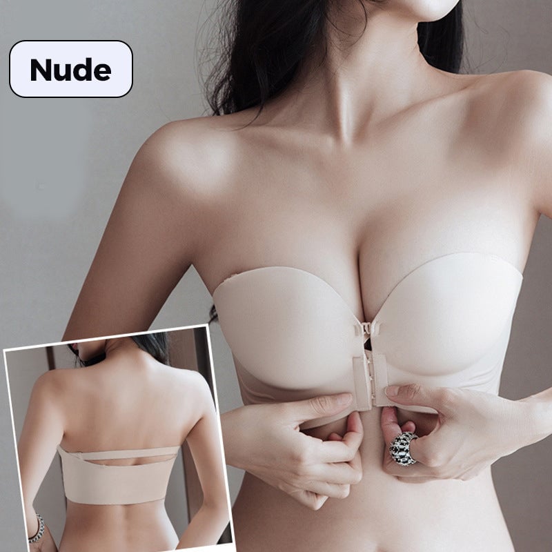 Buy 1 and get 1 for free -Strapless bra with non -slip front closure👙