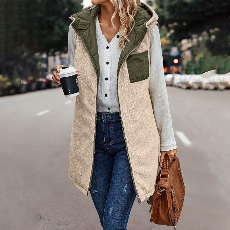 💝Great Gift! Women's Reversible Vest Sleeveless Faux Wool Jacket