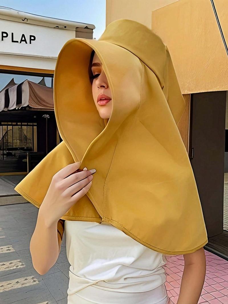 👒Full face sun protection & big brim shawl & sun hat👒