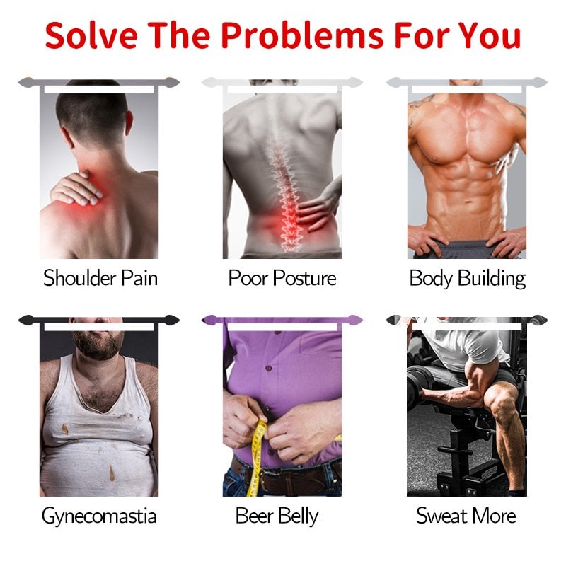 💪Men Body Shaper Sauna Vest Waist Trainer Double Belt