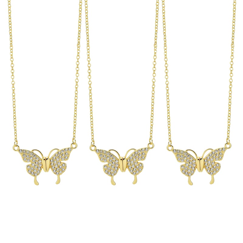 Magnetic Butterfly Patchwork Necklace