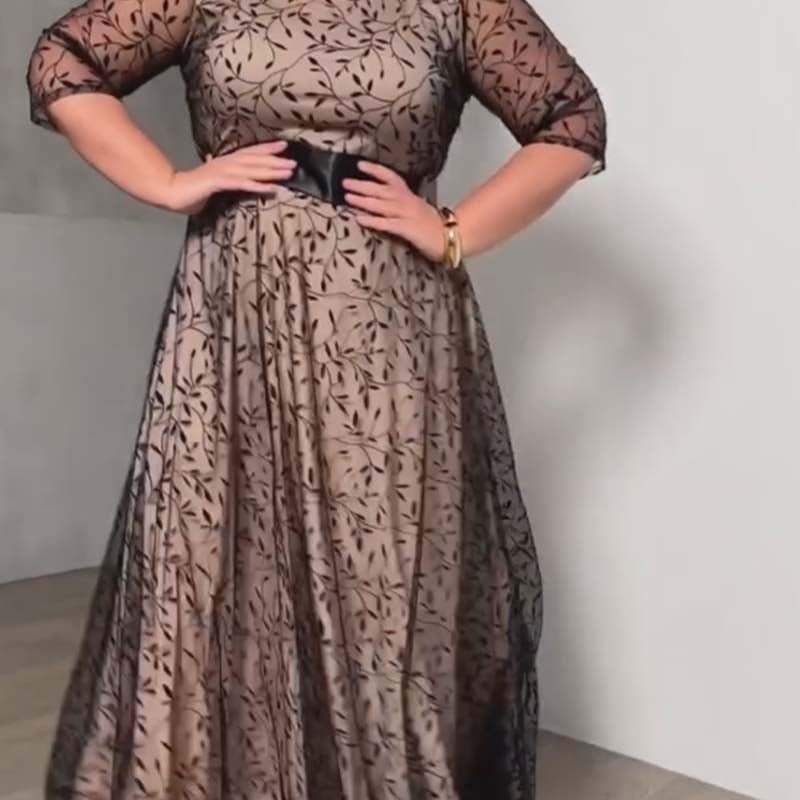👗Plus Size Women Double Layer Elegant Dress💖
