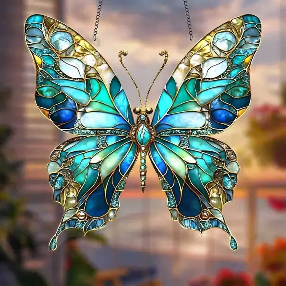 Majestic Butterfly Stained Hanging (8 inches)