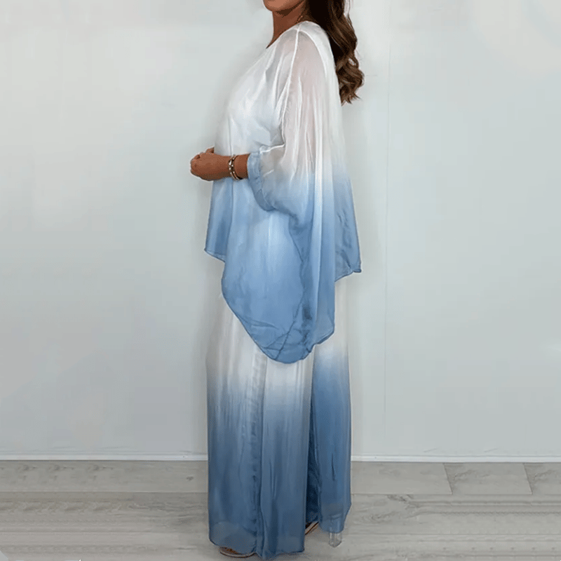 ✨Mesh Mix Dip Dye Loose Flowy Top and Pants Set