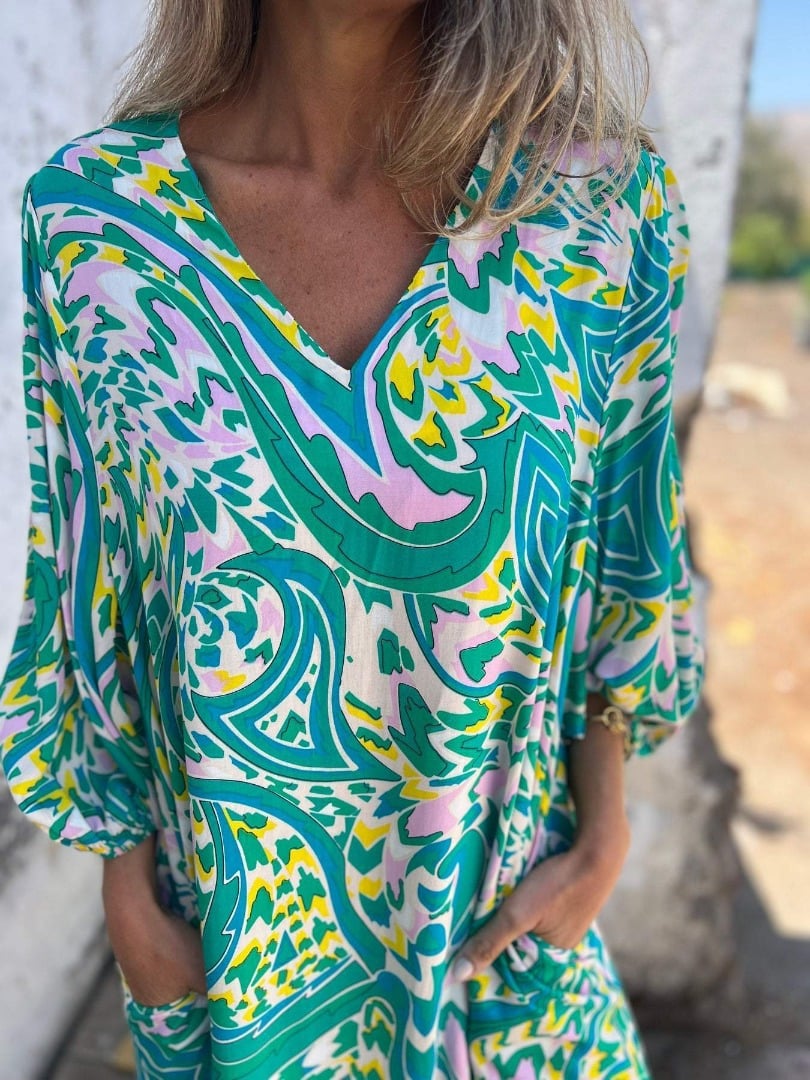 🌸[S-3XL]Spring/Summer V-Print Dress