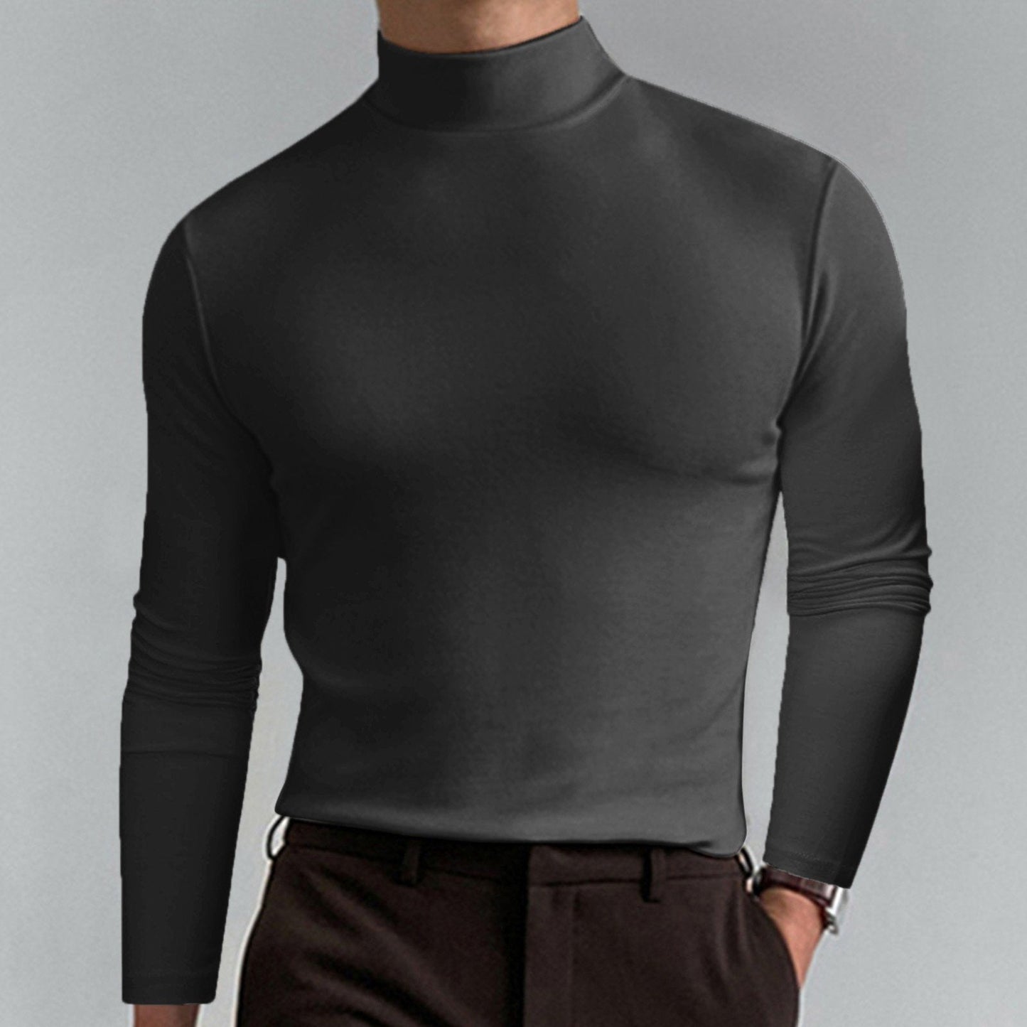 💝Mens High Neck Slim Fit Long Sleeve T-shirt