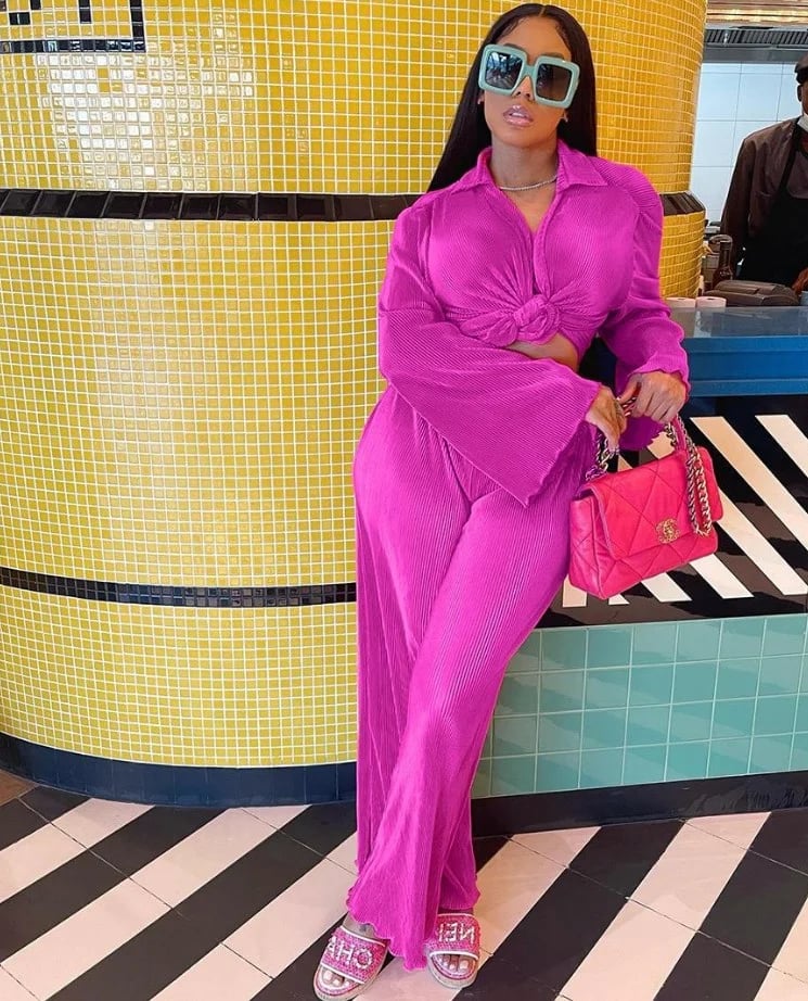 NEW Women's Elegant Pleated Two-Piece Set