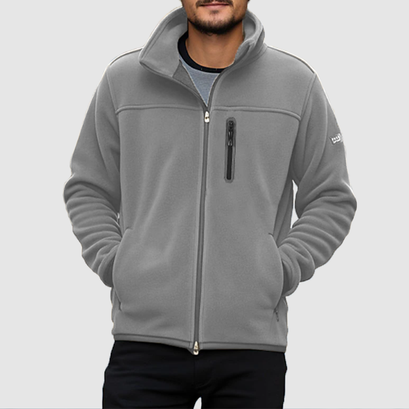 Men's outdoor casual standing collar fletop multi-pocket jacket