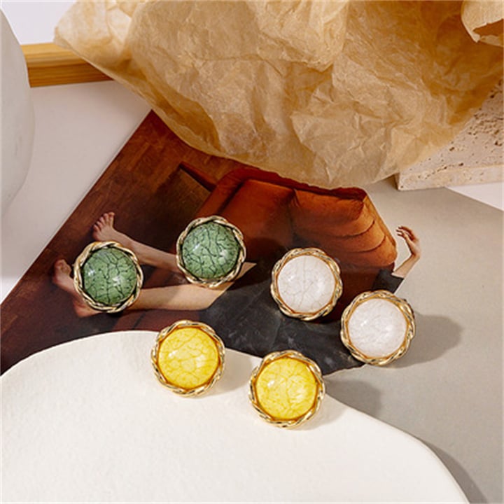 Colorful Textured Circle Earrings