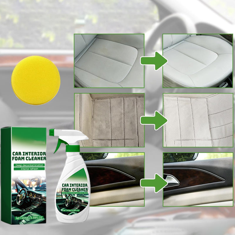 Effective Car Interior Foam Cleaner with Sponge(BUY 1 GET 1 FREE)