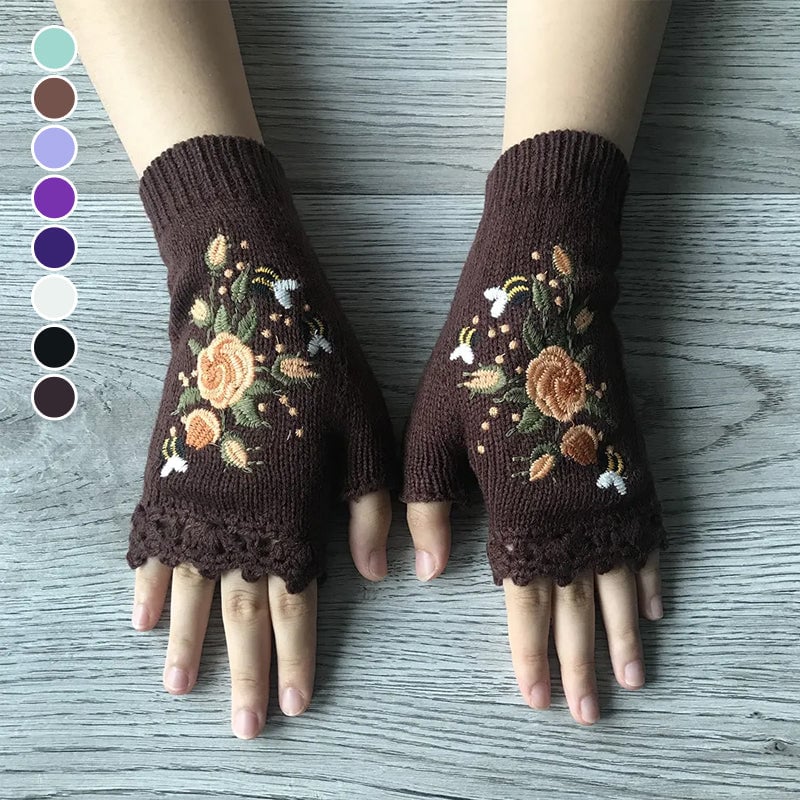 🌸Hand Embroidered Gloves